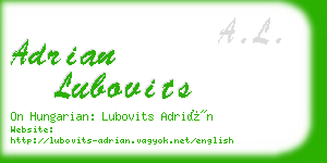 adrian lubovits business card